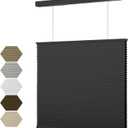 MYshade Top Down Bottom Up（TDBU） Cellular Shades, 1.5 inch Cordless Blackout Honeycomb Pleated Blinds for Windows Home Bedroom Office, Light Control, Thermal Insulated, 36" W x 64" H,Black
