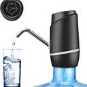 5 Gallon Electric Drinking Portable Water Dispenser, Universal USB Charging Water Bottle Pump For 2-5 Gallon With 2 Silicone (Black)