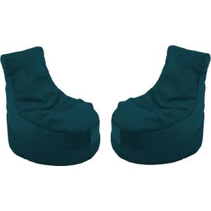 FDP Velvet and Vinyl Trendy Bean Bag, Children's Furniture for Bedroom, Playroom, Daycare, Preschool or Classroom, 2-Pack - Blue