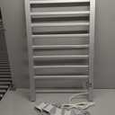 KEG Towel Warmer 8 Bars for Bathroom Freestanding or Wall Mounted Bath Towel Heater Plug-in with Built-in Timer Silver