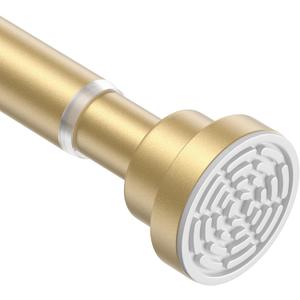 Gold Shower Curtain Rod 30 To 76 Inch(2.6-6.4ft) Tension Curtains Rods No Drilling Shower Rods For Bathroom Tension Rods Adjustable Spring Loaded Curtain Rods 7/8" Diameter