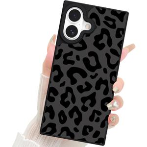 Fiyart Designed for iPhone 16 Case Cute Cheetah Print Design Compatible with MagSafe Wireless Charging,Magnetic Leopard Phone Cover for Women Girls 6.1"-Black