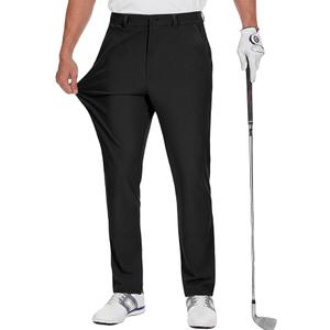 Runcati Golf Trousers Stretch Breathable Trousers with Pockets Slim Fit Quick-Drying Leisure Trousers Lightweight Fabric Trousers, 36W×30L