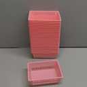 Sherr 36 Pack Classroom Storage Basket Small Plastic Basket for Organizing Crayon Pencil Container Storage Bin Tray Holder for Paper Shelf Back to School Office Supply 6.1" l x 4.3" w x 2.4" h(Pink)