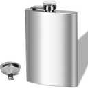 8 Oz Flask for Men, Leakproof Stainless Steel Flask with Funnel, Ideal for Camping and Gifting
