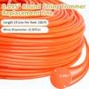 2 x .095" Round Trimmer Line, Orange 1lb 280ft for Husqvarna Part#529337012