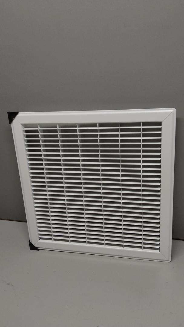 Fits 14x14 and 14x14 Duct Opening | Return Air Floor Grille by Handua | Walkable Vent Cover Grill for Floor | White | Heavy Duty Fixed Blades | Outer Dimensions: 15.75"W X 15.75"H