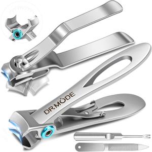 Nail Clippers for Men Thick Nails - DRMODE 16MM Wide Jaw Opening Extra Large Toenail Clippers & Easy Grip 360 Degree Rotary Fingernail Clippers for Seniors Nail Cutter with Nail File Cuticle Trimmer