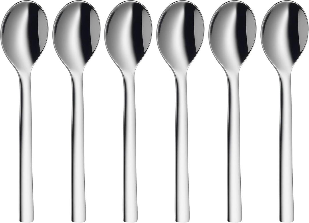 WMF Nuova Set of 6 Coffee Spoons 11 cm Cromargan Polished Stainless Steel Dishwasher Safe
