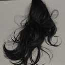 Ponytail Extension,Hair Extension Ponytail 20" Long Claw Hair Extension Synthetic Wavy Straight Hairpieces Ponytail Clip in Ponytail Wig Daily Fluffy Pony Tail for Women(Natural Black)