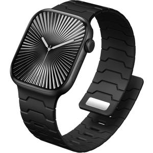 DaQin Sport Magnetic Band Compatible with Apple Watch Bands Men 44mm 45mm 46mm 42mm 49mm, Waterproof Silicone Strong Magnet Replacement Strap for iWatch Ultra 3 2 1 Series 11 10 9 8 7 6 5 4 3 2 1 SE