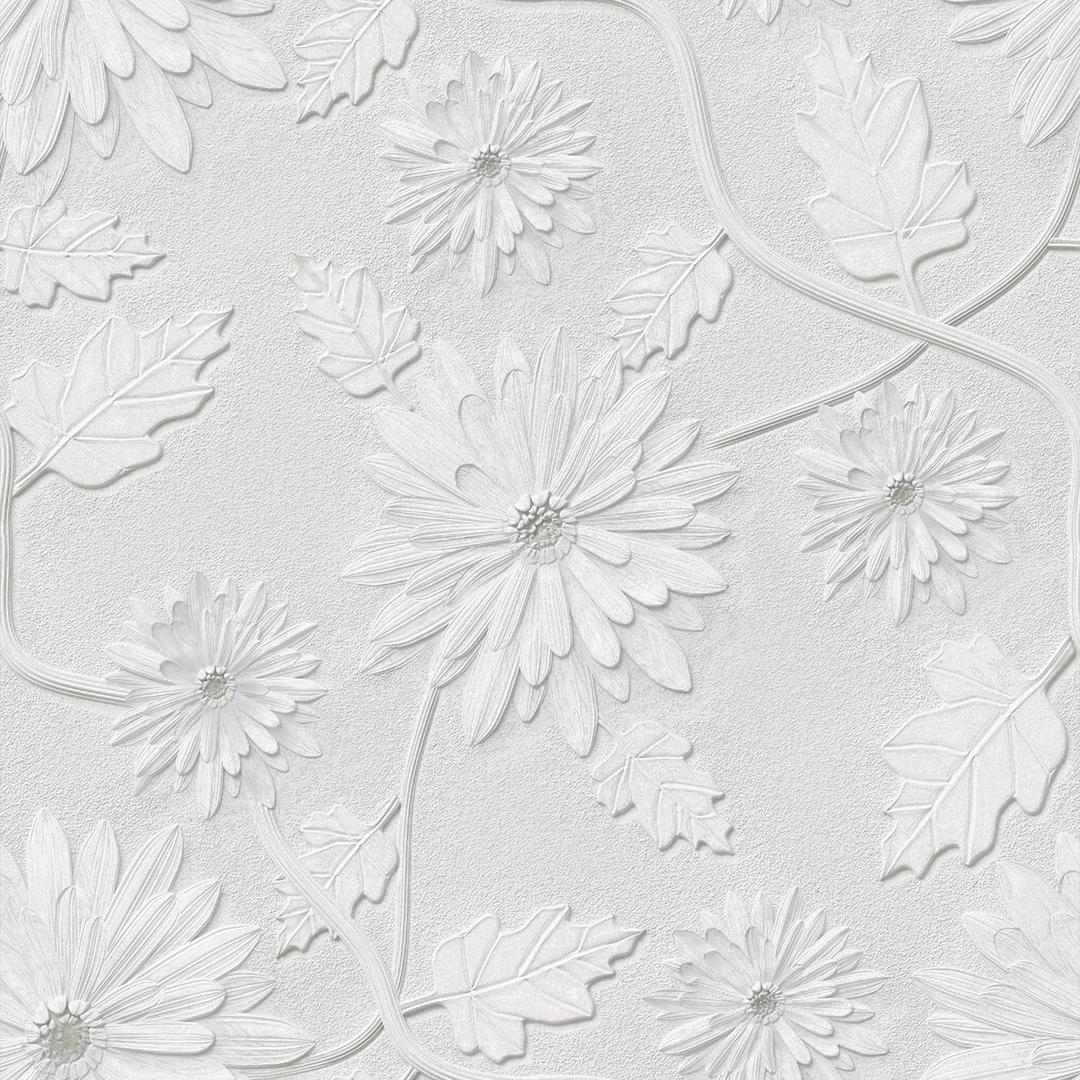 Yancorp 18"x396" Floral Wallpaper Peel and Stick Contact Paper for Bedroom Accent Wall White Gray Flowers Removable Wallpaper Boho Vintage Contact Paper for Kitchen FarmhouseDecorativ