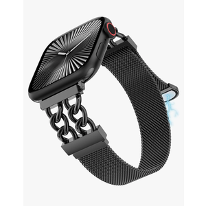 Girovo Metal Magnetic Band Compatible with Apple Watch Bands Women 41/40/38/49/46/45/44/42mm, Dressy Designer Stainless Steel Chain Mesh Loop Strap for iWatch Series 11 10 9 8 7 6 5 4 SE/Ultra 3 2 1 ,Size: 49/46/45/44/42mm(Series 3 2 1)