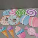 Pinkunn 12 Pcs 8'' Large Pastel Christmas Candy Ornaments Christmas Tree Decorations Candy Lollipop Ice Cream Cake Ornaments for Xmas Tree Topper DIY Indoor Home Office Holiday Vase Gifts Party Decor