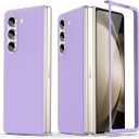 Compatible for Samsung Galaxy Z Fold 5 Case, Ultra-Thin Silky Hard PC Matte Bumper Cute Pretty Phone Case Cover for Samsung Galaxy Z Fold 5 5G, Purple(12-32)