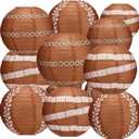 Retisee 12 Pcs 10'' Cielito Lindo Party Paper Lantern Decoration Mexican Barro Party Papel Picado Paper Lantern Talavera Hanging Decor Cinco De Mayo Wedding Bridal Birthday Baby Shower Fiesta Decor