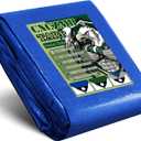 Tarp Waterproof 10x20 Feet, 8 Mil Thick Finished Size Blue Poly Tarpaulin Outdoor, Metal Grommets, Reinforced Edges, Multipurpose Tarps Protective Cover for Camping Boat Plant