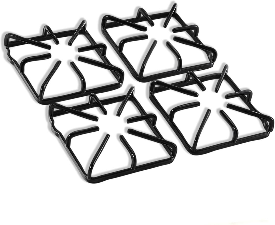 Upgraded WB31K10016 WB31K10015 Grates Replacement Parts for GE Stove Grate Cast Iron Grate Kenmore Hotpoint Gas Range Grate General Electric Cooktop Burner Grate Stove Top Parts Metal Rack 4Pcs