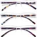 Unisex Anti Blue Light Reading Glasses - Lightweight Spring Hinge Half Frame Readers for Men Women Screen Time