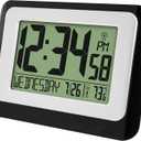La Crosse Technology W88631 Digital Atomic Black Wall Clock with Temperature