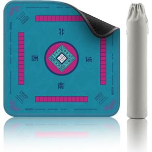 Mahjong Mat - Non-Slip Noise Reduction Gaming Mat 32.4x32.4 Inch for Mahjong/Poker/Board Games/Card Games/Dominoes (Blue-2)