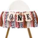 Cowboy High Chair Banner - Western 1st Birthday, Farm Baby Decorations, My First Rodeo Highchair Fabric Garland, Cowboy One Highchair