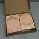 Hosmsua 50PCS Blank Pink Quinceanera Invitations Kit 5x7.3 Inch Laser Cut Floral Gold Crown Pocket Quinceanera Invitation Cards with Envelopes for Birthday Bridal Shower Invite