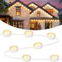 Brightever Permanent Outdoor Lights, Upgraded Warm White Outdoor Light 100FT with 72 LED Lighting, IP65 Waterproof Eaves Lights for Daily, Garden, TV Backlights, Christmas Decor, Dimmable