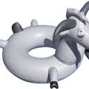 Swimline Inflatable Goat Swim Ring, Grey,56"/46"/16"-44"
