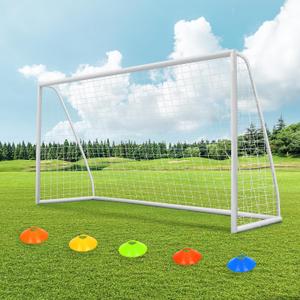 ORIENGEAR Soccer Goal, 12x6/10x6.5/8x6/6x4 Full Size Soccer Goals for Backyard, Soccer Net with Training Discs, Portable Soccer Goal for Kids and Adults with 1 Carry Bag, Porterias De Futbol