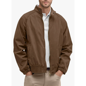 Comdecevis Men's Bomber Jacket Lightweight Windbreaker Casual Stylish Two-Way Zipper Coat for All Season Size M