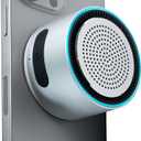 MagSound MagBeat Bluetooth Speaker with Magnetic Wireless Charger (Titanium), Portable Stereo Sync TWS, Booming Bass, Up to 10H, IPX7 Waterproof, Gift for Men