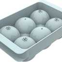 WIBIMEN Large Ice Cube Molds, Big Round Whiskey Ice Cube Trays for Freezer, Easy to Fill & Release, Whiskey Bourbon Cocktail(1.9In*6 Balls Blue/2 Pack)