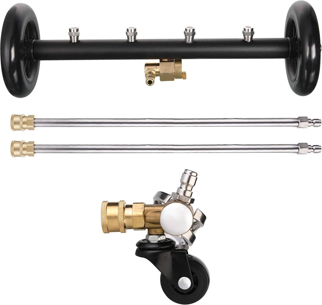 Tool Daily Dual-Function Undercarriage Cleaner with Swivel Wheel, Surface Cleaner for Pressure Washer, Underbody Car Wash Water Broom, 16 Inch, 4000 PSI