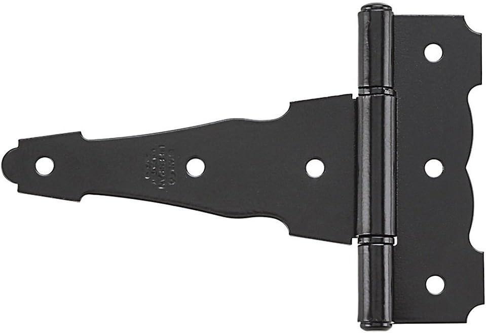 National Hardware N109-041 2 Pack 4in. SPB841 Ornamental/Reversible T Hinge, Black