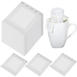50PCS Portable Coffee Filter Paper Hanging Ear Drip Bags Single Serve Disposable Drip Coffee Filter Paper Bag Perfect for Cups Utensils Travel Camping Home Office Outdoor On the Go