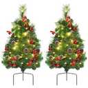 Goplus 2.4-ft Pre-lit Artificial Christmas Tree with White LED Lights