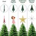Christmas Tree Topper Holder - Twist On Universal Stabilizer with Adjustable Attachments. Secure Lock for Treetop Ornaments, Fits Most Basic Tree Types & Topper (Green)