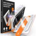 3 Pack Screen Protector for iPhone 16 & iPhone 15 6.1 Inch, Military-Grade Shatterproof HD Tempered Glass with Installation Tray, 9H Hardness, Anti-Scratch, Anti-Blue Light | Bubble-Free Application