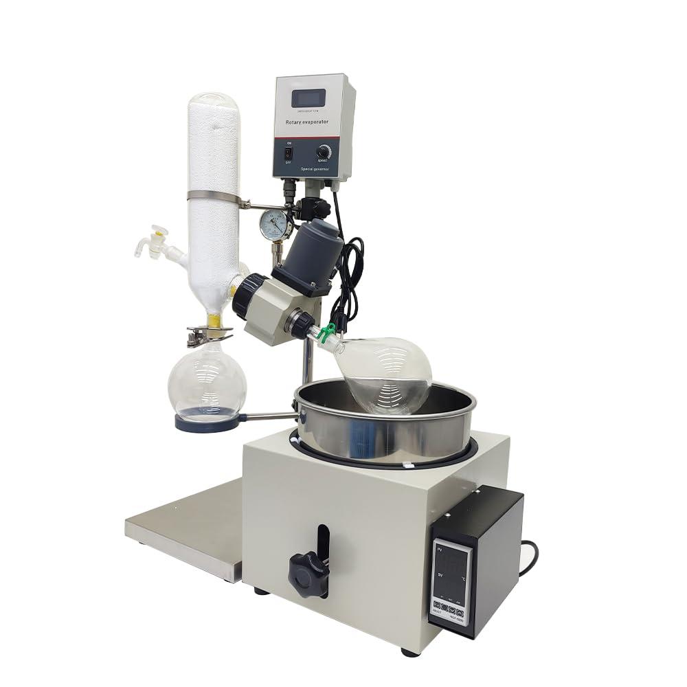 110V Laboratory Rotary Evaporator 2L Electric Vacuum Distillation System wtih 120mm Lift for Essential Oils & Lab,Precise Temperature Control