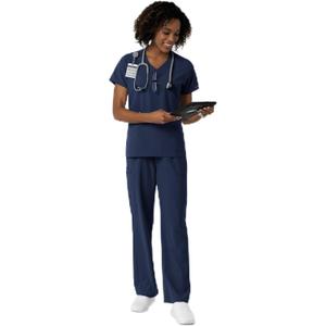 Wink Womens Scrub Top (Small, Navy)