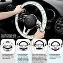 DAORJWL Car Steering Wheel Cover, Anti-Slip Breathable Elastic Neoprene 15 Inch Car Steering Wheel Protector for Women and Men,for Cars, SUVs Cute Daisy Painting