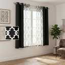 4-Piece Mix and Match Curtain Set, Black, 27" W x 63" L Each