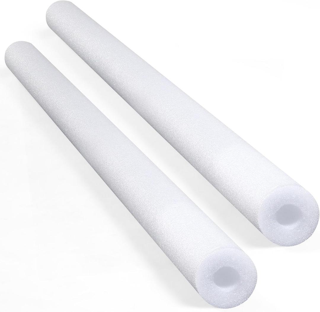 Hanaive 2 Pack Pool Noodles 52 Inch Foam Pool Swim Noodles Hollow Foam Noodle for Christmas Decoration Swimming Floats DIY Floating Craft Projects(White)