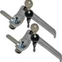 2 Sets Purocean Level Handle Cam Lock,L-Type Locking Door Handle,Cabinet Handle Lock Chrome (PX058 Right)