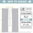 ChrisDowa 100% Blackout Curtains 84 inch Long for Bedroom with Black Liner, 2 Thick Layers Total Blackout Thermal Insulated Grommet Window Curtains 2 Panels Set (Greyish White, 38 x 84 Inch)