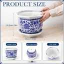 LemonRoad 13'' Blue and White Ceramic Planter Chinoiserie Decor, Octagonal