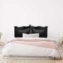 PiccoCasa 2 Pack Satin Pillowcase for Hair and Skin, Euro Sham Pillow Covers Soft Silky Oxford Pillow Cases with Envelope Closure European(26"x26") Black