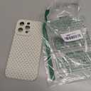 NITITOP Compatible with iPhone 16 Pro Case Cute Aesthetic Little Polka Dots Pattern Design for Women Men Girls Soft TPU Shockproof Stylish Full Camera Protective Phone Cover - White Black