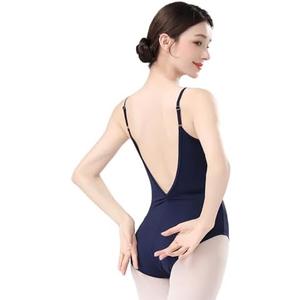 DanceDaily Women Ballet Leotards Spaghetti Strap Professional Dance Leotard/High Cut/Backless/Adjustable straps, Size: XL